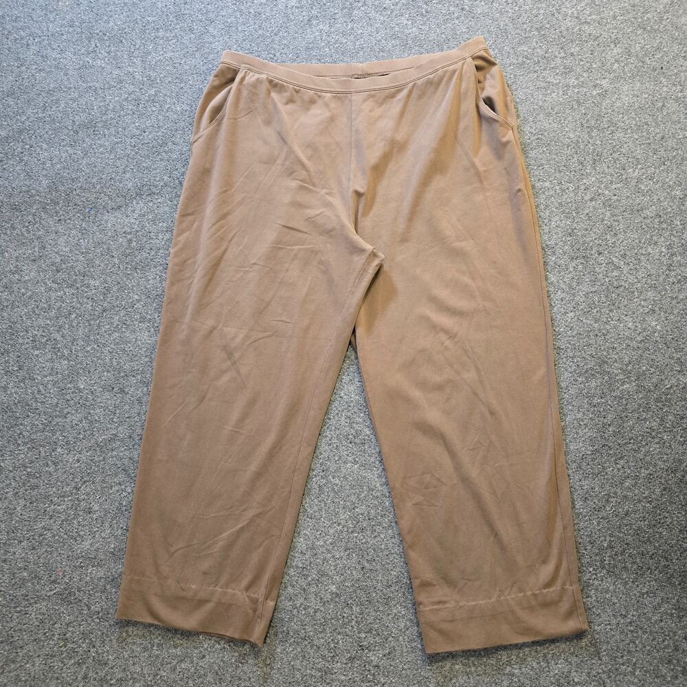 LL Bean Pants Womens 2X Petite Brown Perfect Knit Straight Leg Capsule Casual